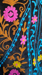 Gilet Réversible en velours brodé – Noir