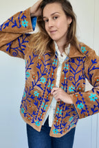 Veste en velours brodé Sonali – Camel