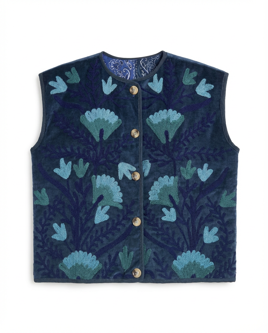 Gilet Réversible Bleu Bandana