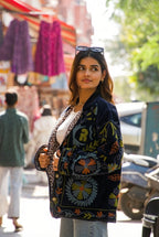 Veste Tara Noire Bleutée