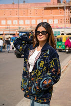 Veste Tara Noire Bleutée