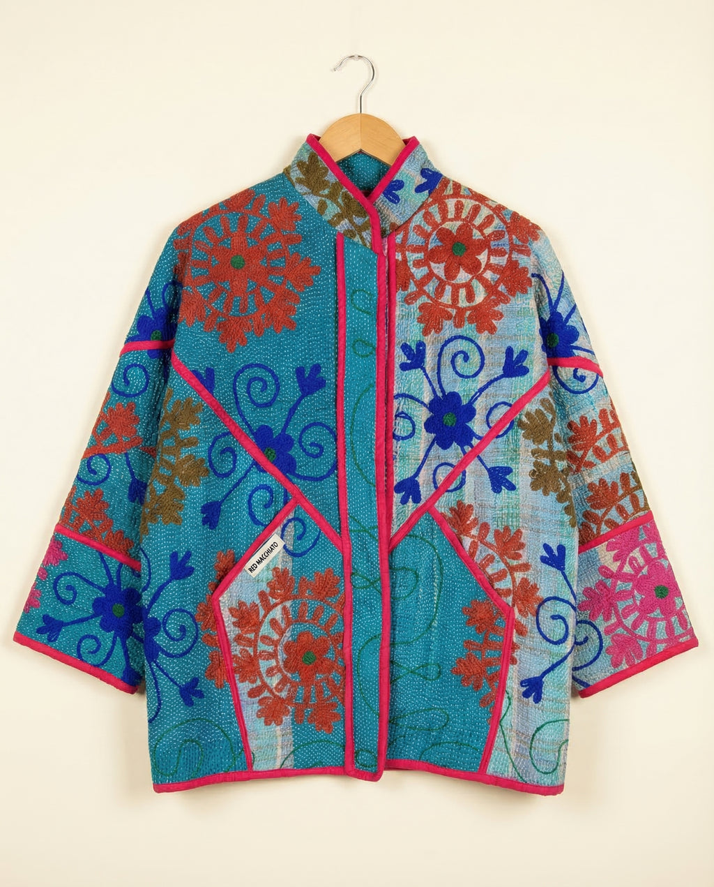 Veste Kantha Brodée Réversible — Pièce Unique N°14