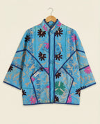 Veste Kantha Brodée Réversible — Pièce Unique N°01
