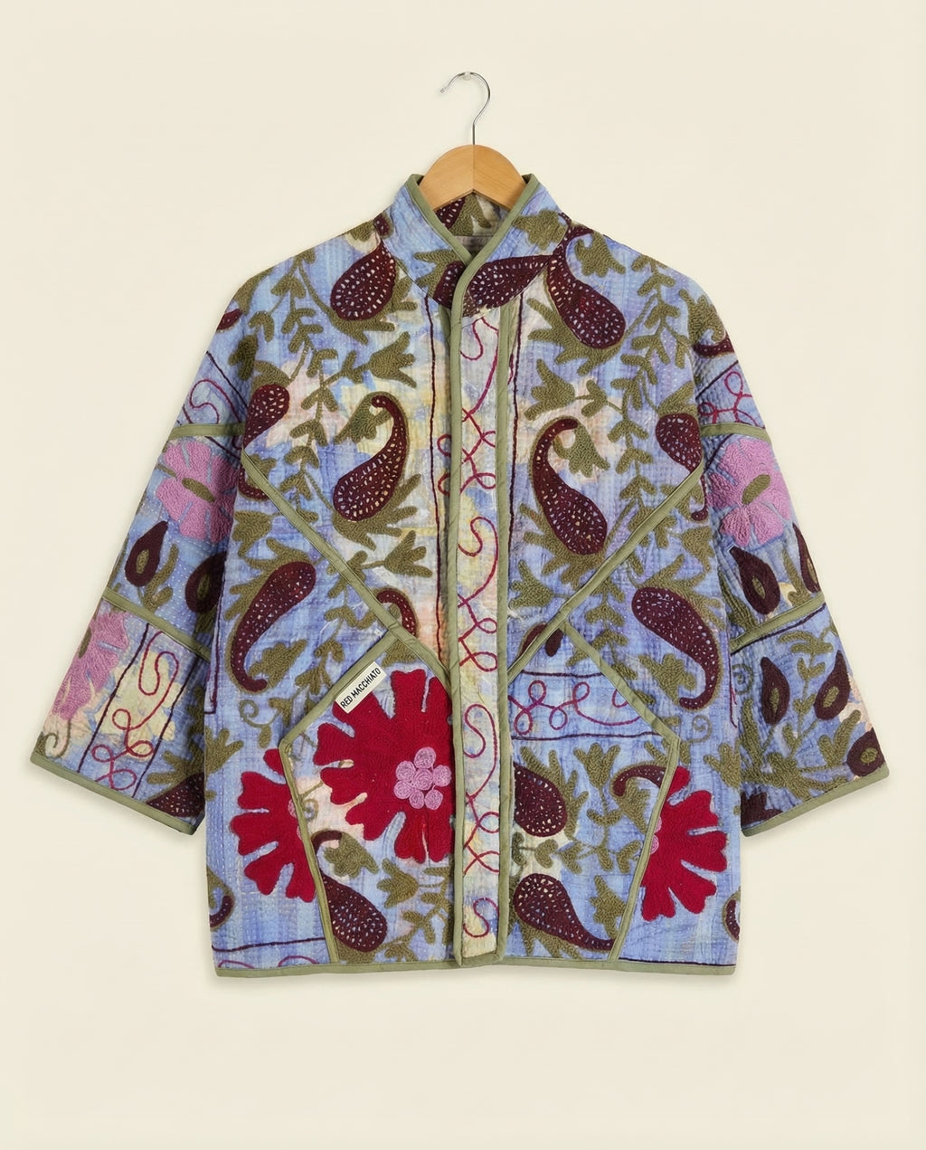 Veste Kantha Brodée Réversible — Pièce Unique N°23