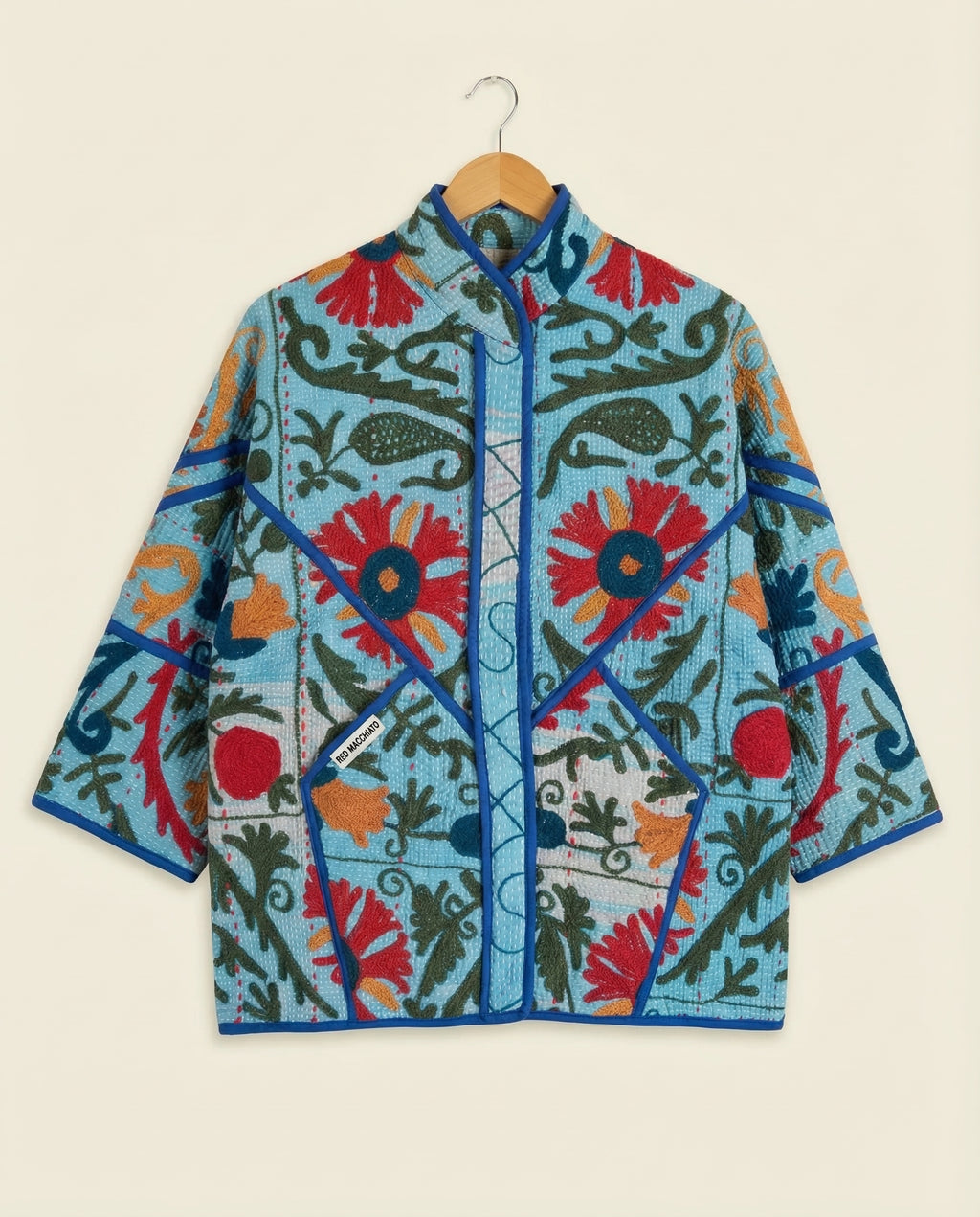 Veste Kantha Brodée Réversible — Pièce Unique N°15