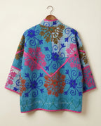 Veste Kantha Brodée Réversible — Pièce Unique N°14