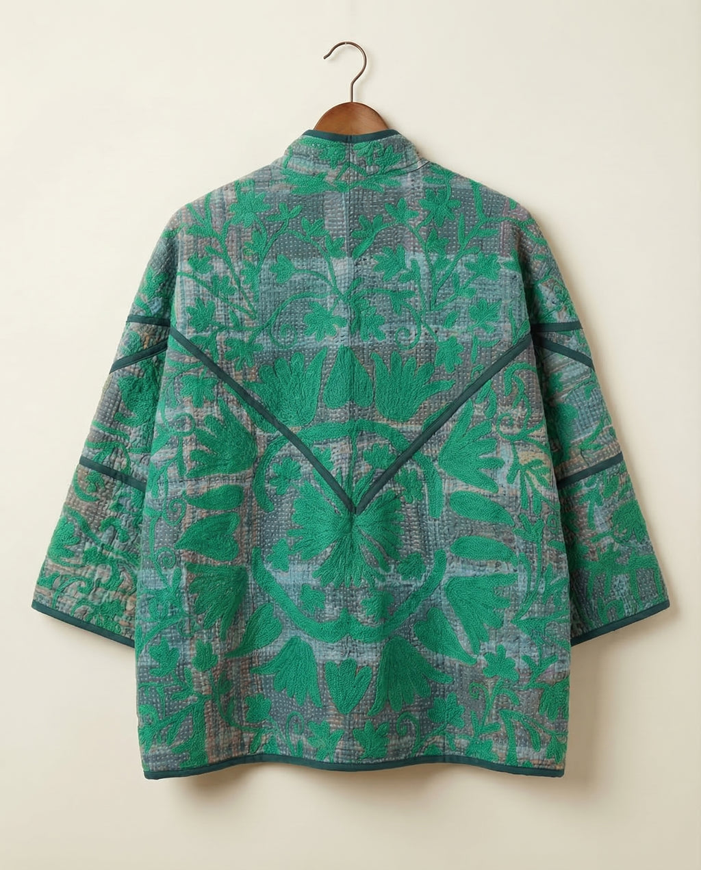 Veste Kantha Brodée Réversible — Pièce Unique N°20