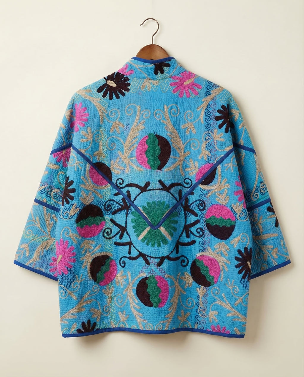 Veste Kantha Brodée Réversible — Pièce Unique N°01