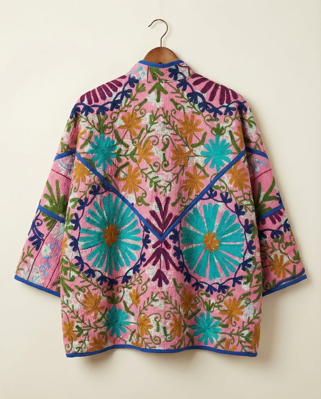 Veste Kantha Brodée Réversible — Pièce Unique N°04