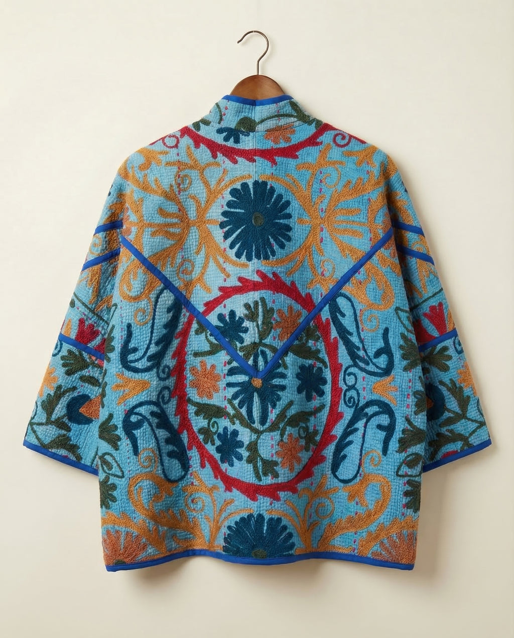 Veste Kantha Brodée Réversible — Pièce Unique N°15