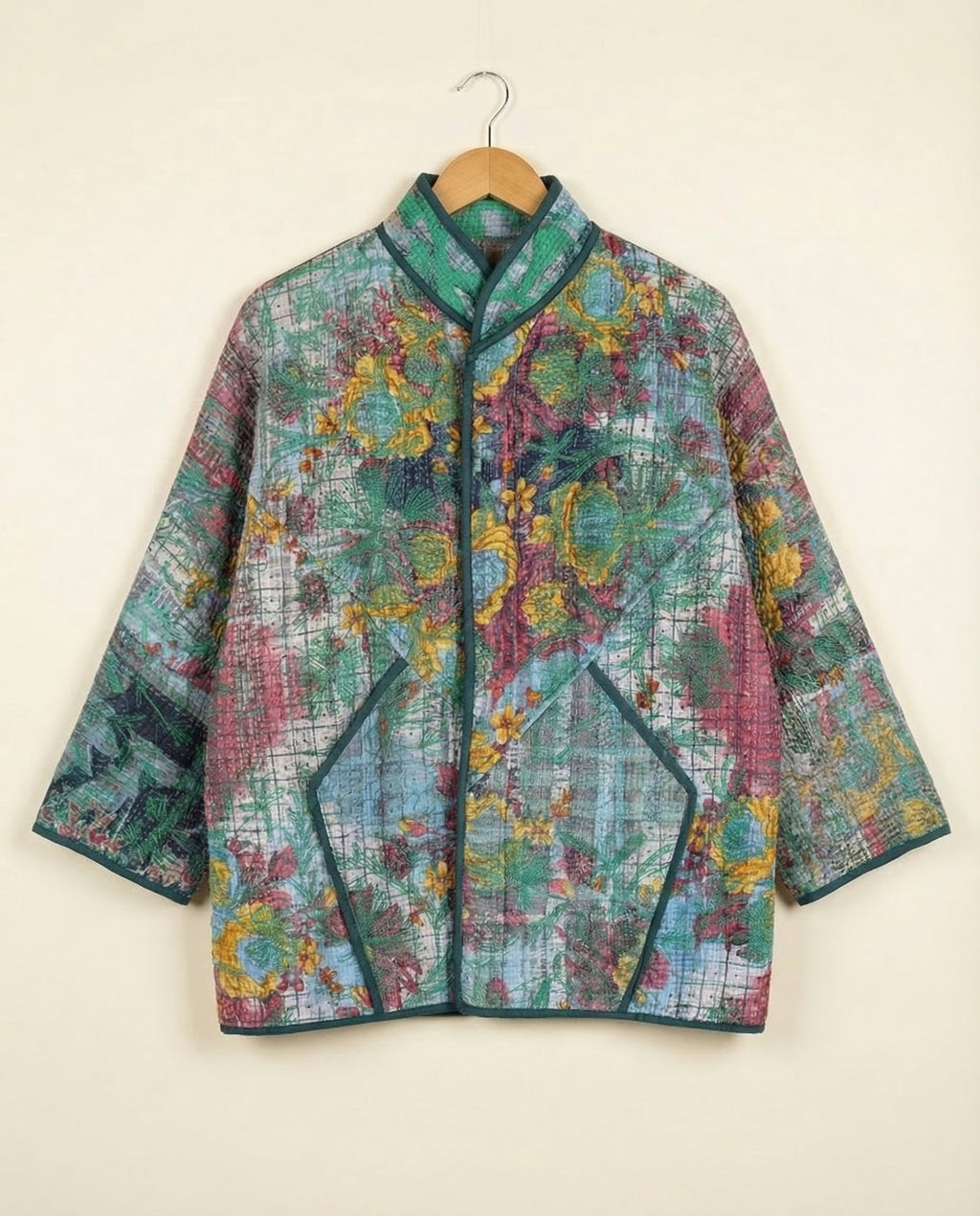 Veste Kantha Brodée Réversible — Pièce Unique N°20