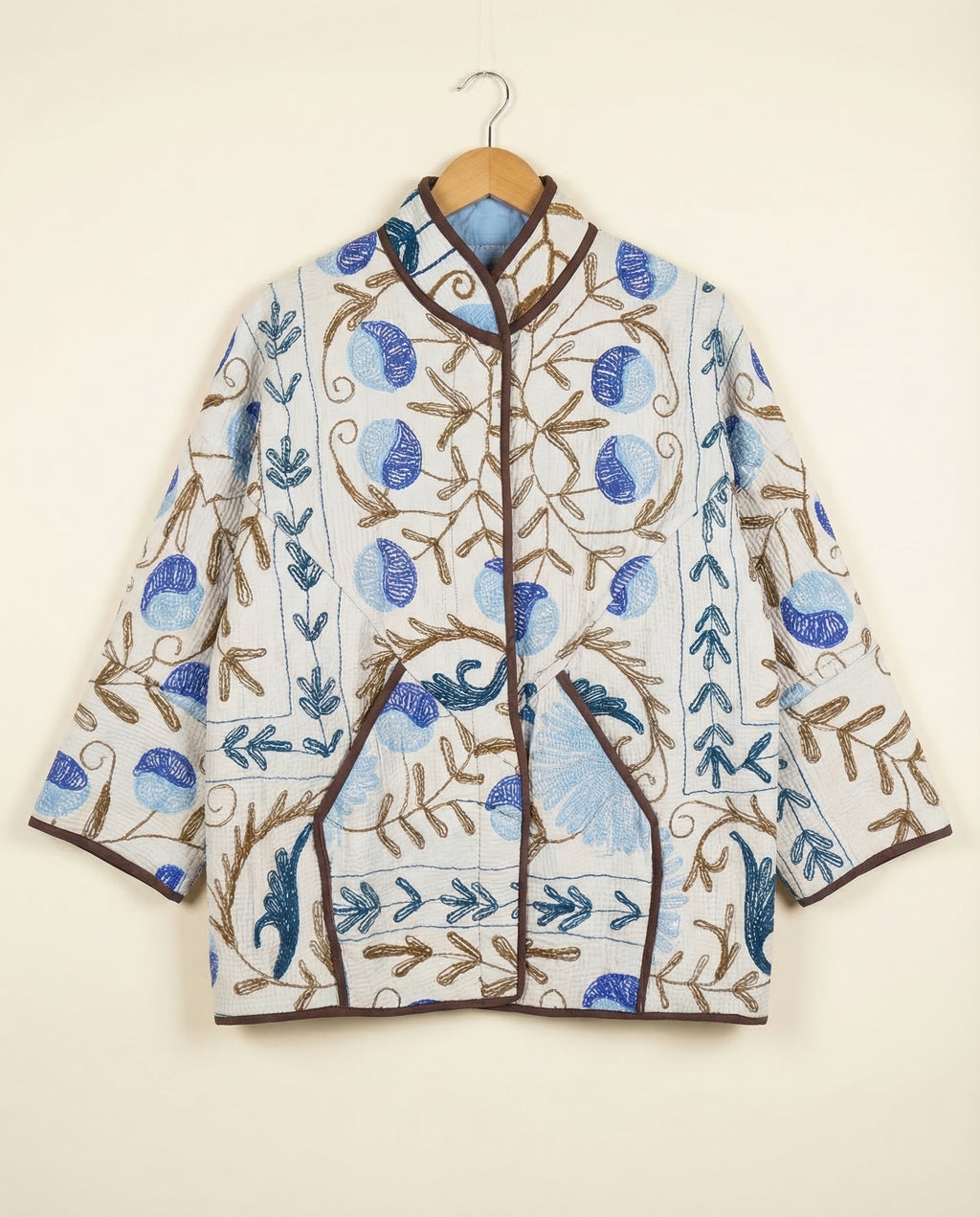 Veste Kantha Brodée Réversible — Pièce Unique N°27