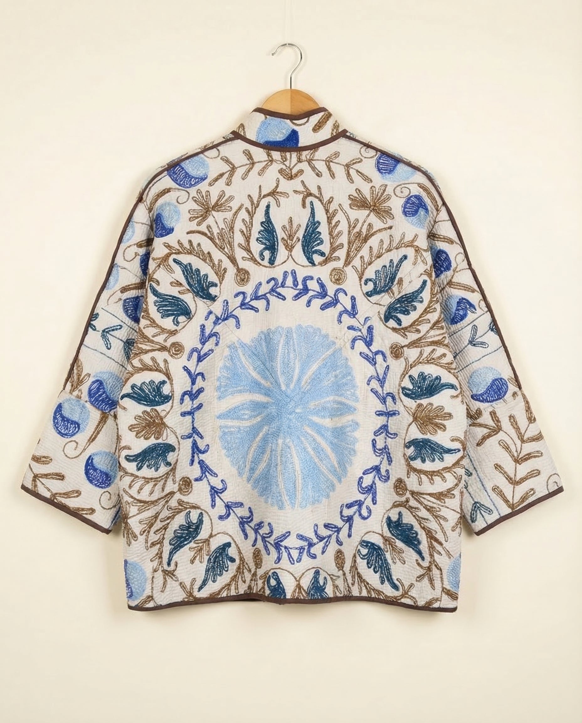 Veste Kantha Brodée Réversible — Pièce Unique N°27