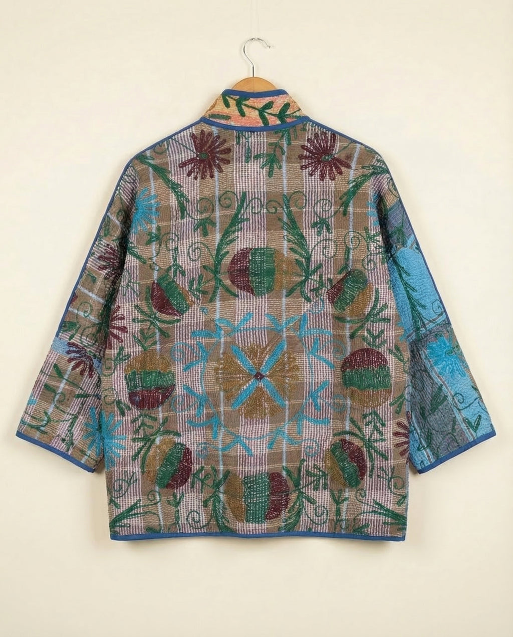 Veste Kantha Brodée Réversible — Pièce Unique N°17