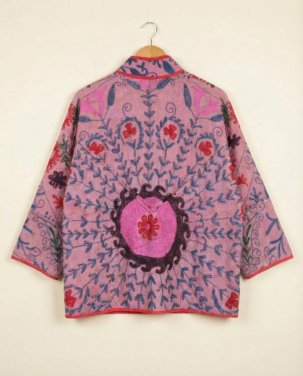 Veste Kantha Brodée Réversible — Pièce Unique N°03