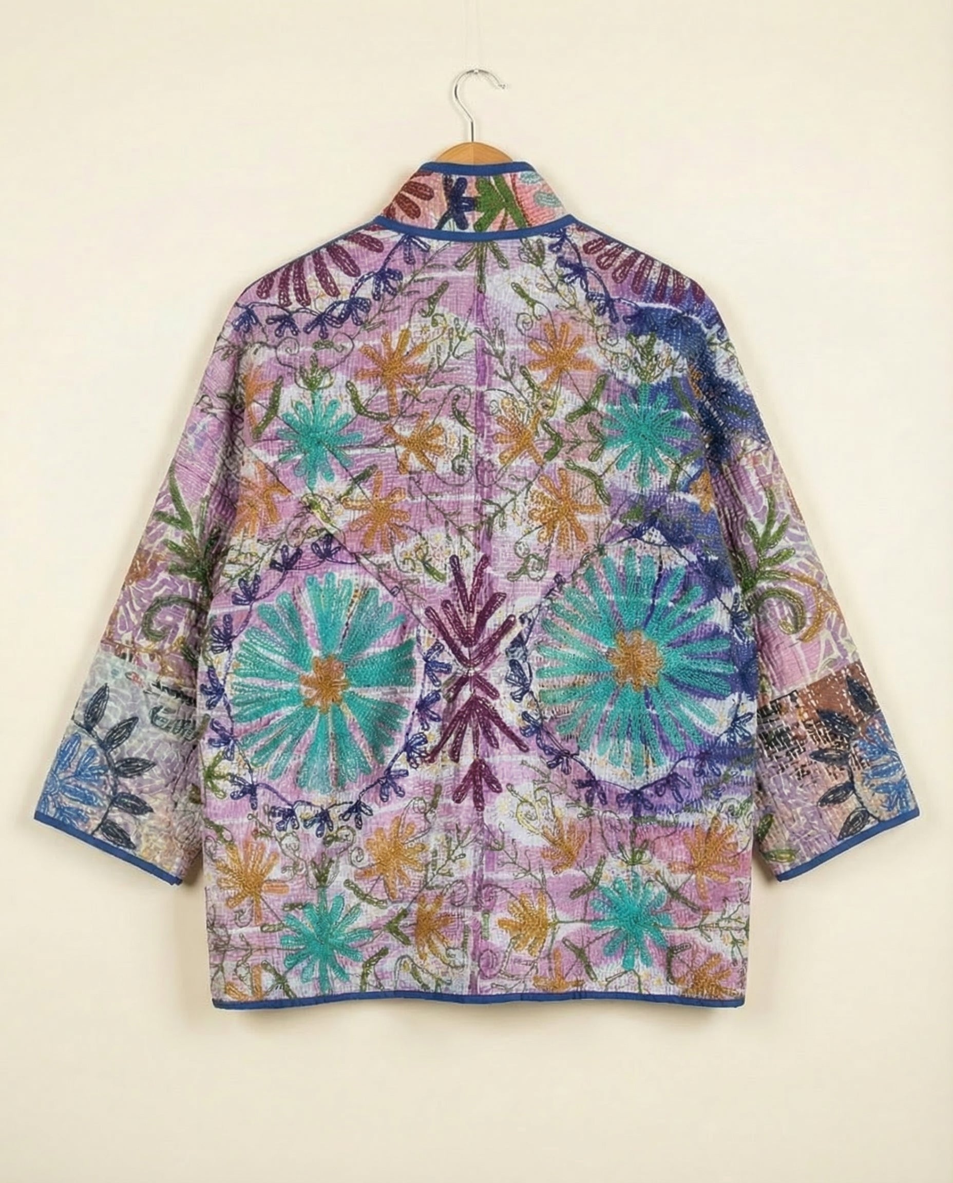 Veste Kantha Brodée Réversible — Pièce Unique N°04