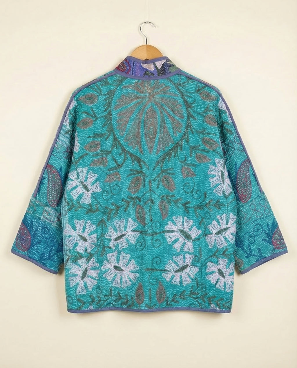 Veste Kantha Brodée Réversible — Pièce Unique N°05