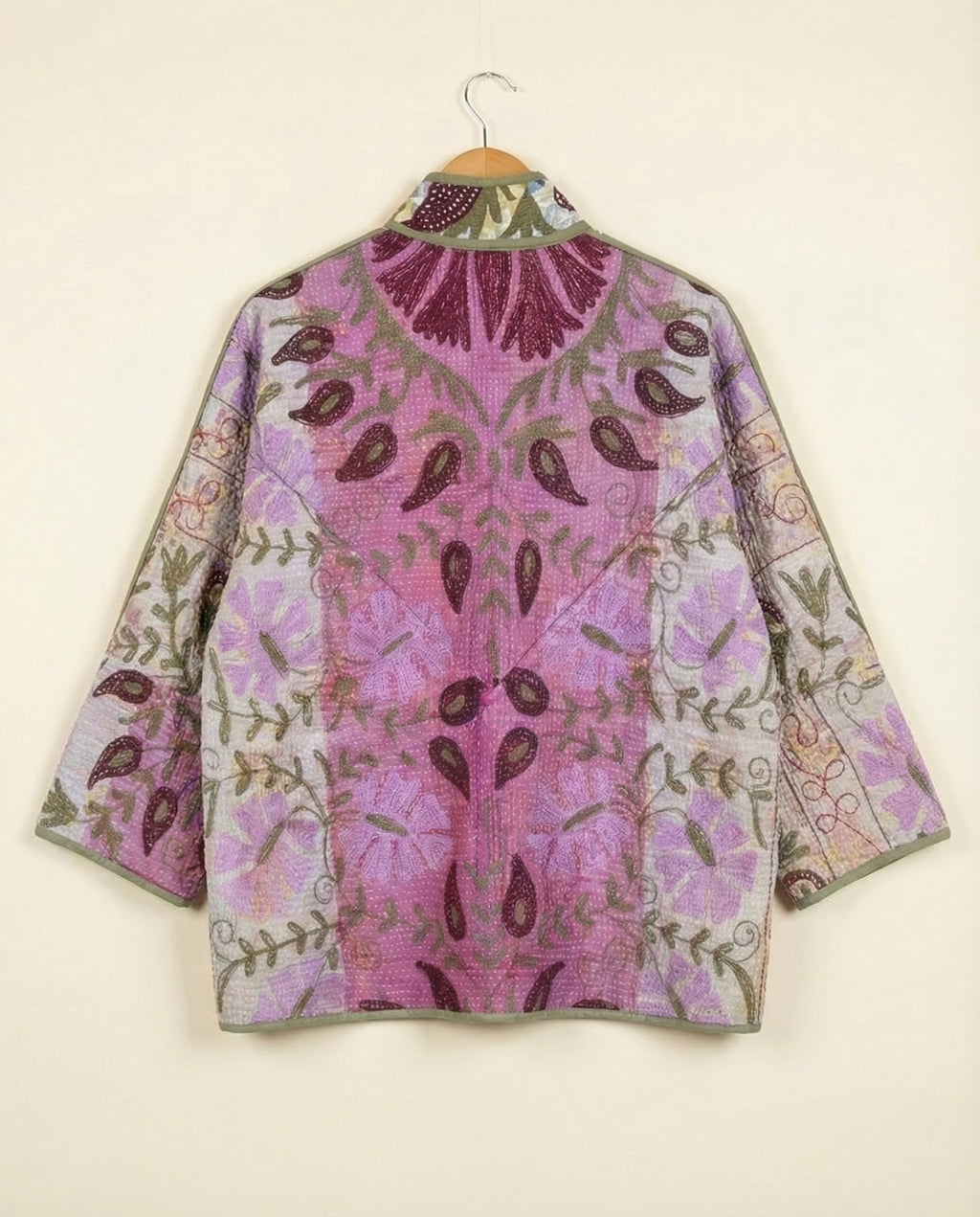 Veste Kantha Brodée Réversible — Pièce Unique N°23