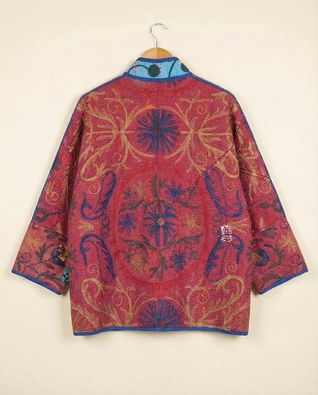 Veste Kantha Brodée Réversible — Pièce Unique N°15