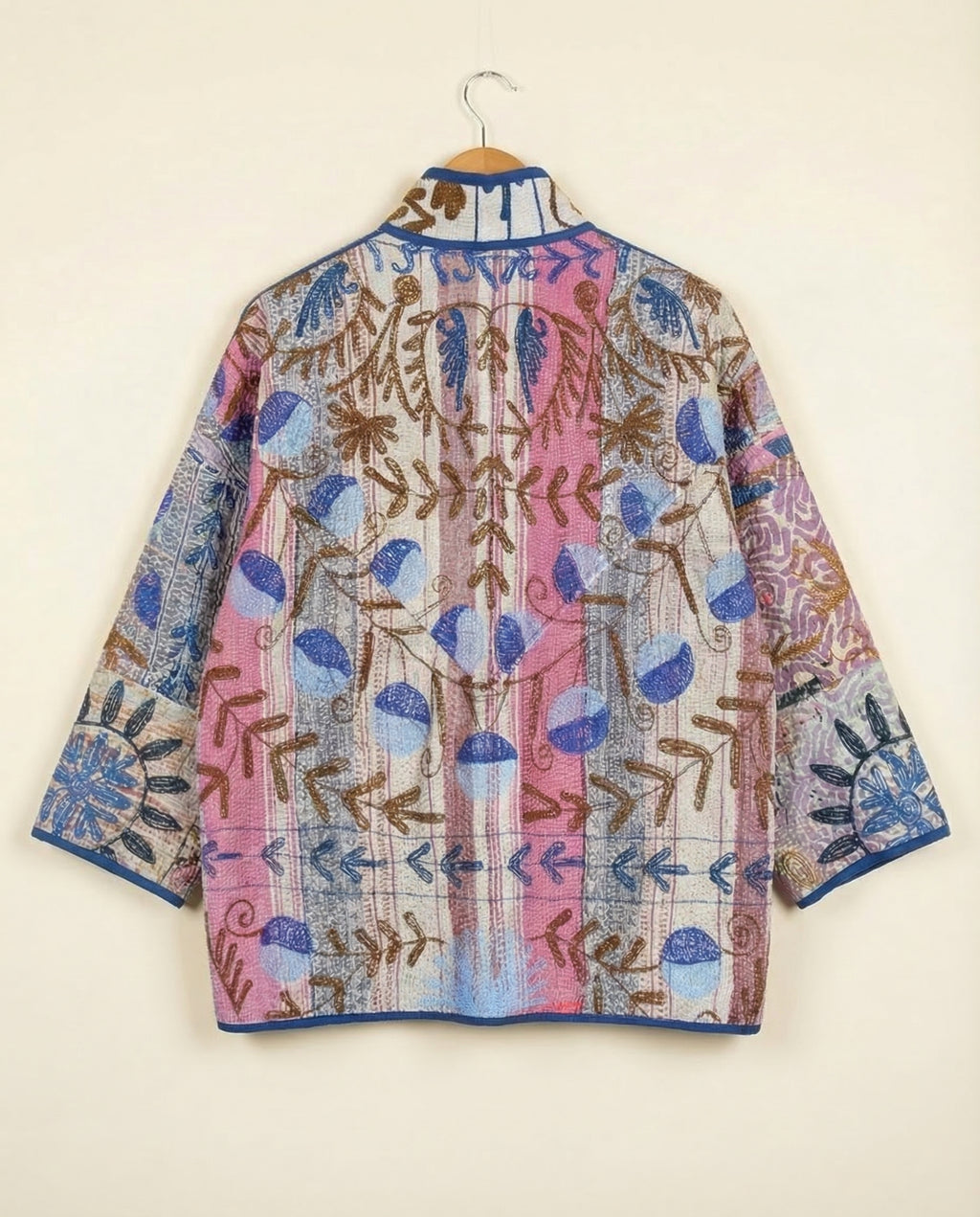 Veste Kantha Brodée Réversible — Pièce Unique N°09