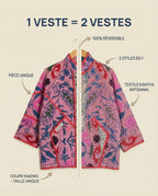 Veste Kantha Brodée Réversible — Pièce Unique N°03