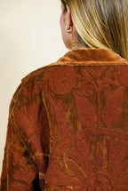 Veste en velours brodé Mona - Marron