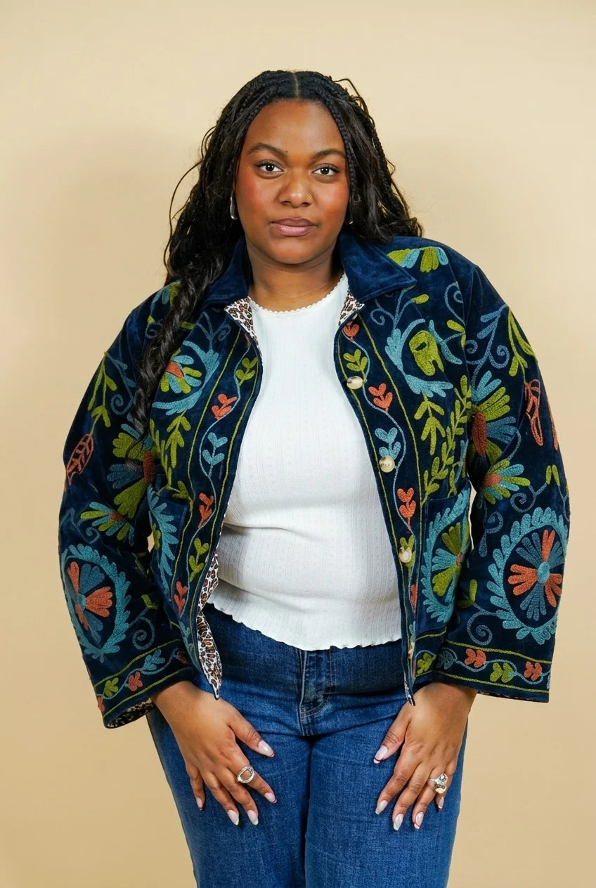 Veste Tara Noire Bleutée