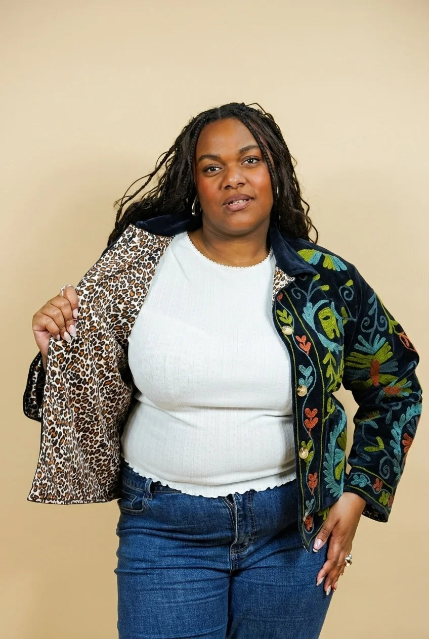 Veste Tara Noire Bleutée