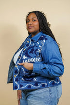 Veste en jean brodée Anaya