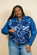 Veste en jean brodée Anaya