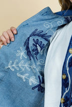 Veste en jean brodée Anaya