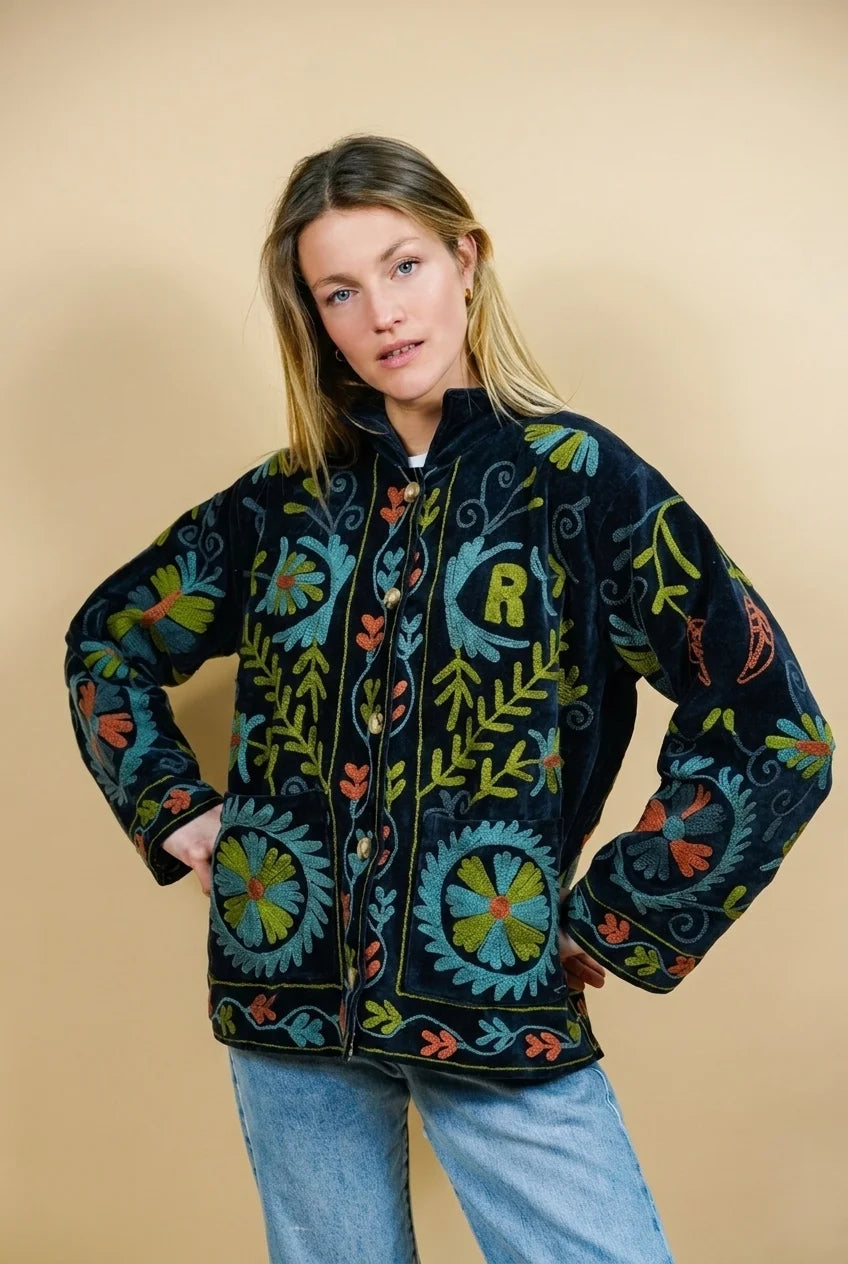 Veste Tara Noire Bleutée