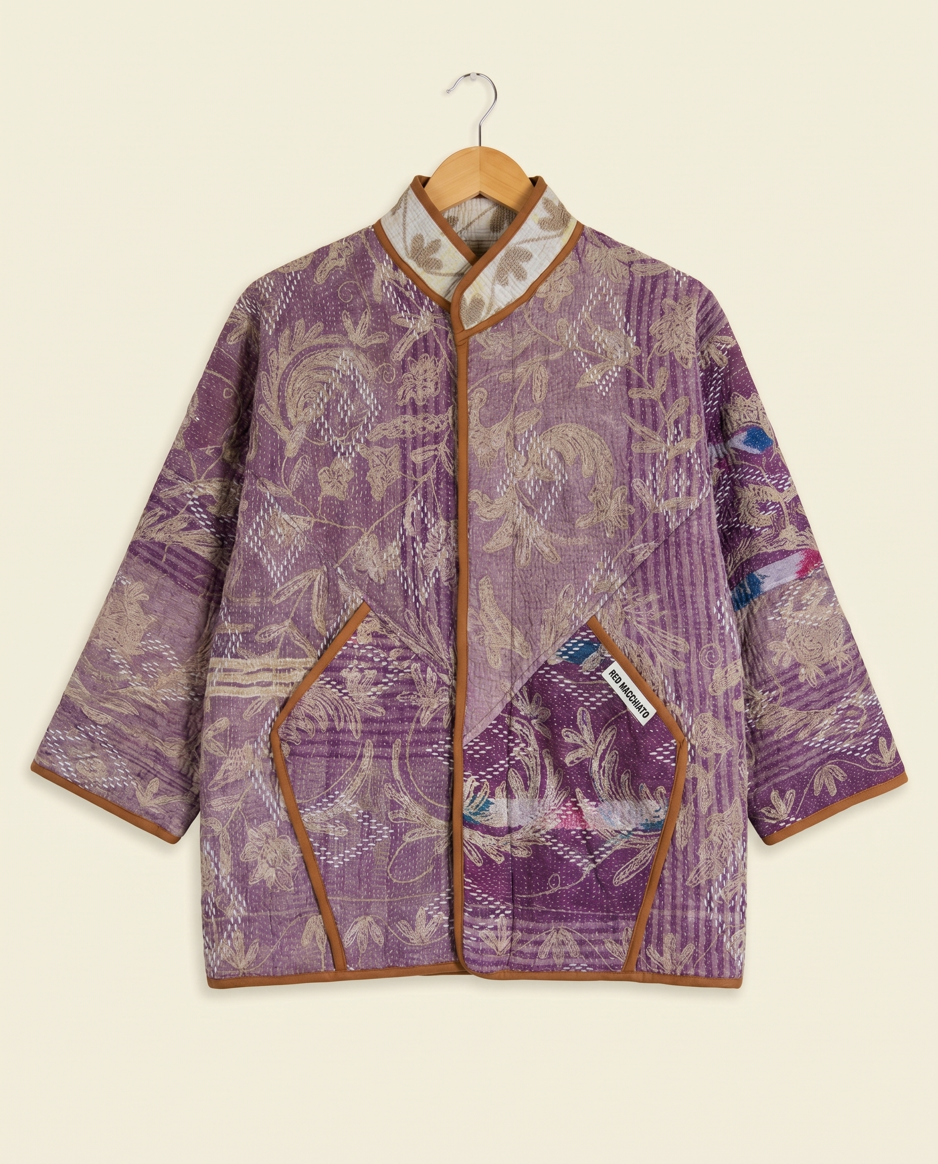 Veste Kantha Brodée Réversible — Pièce Unique N°03
