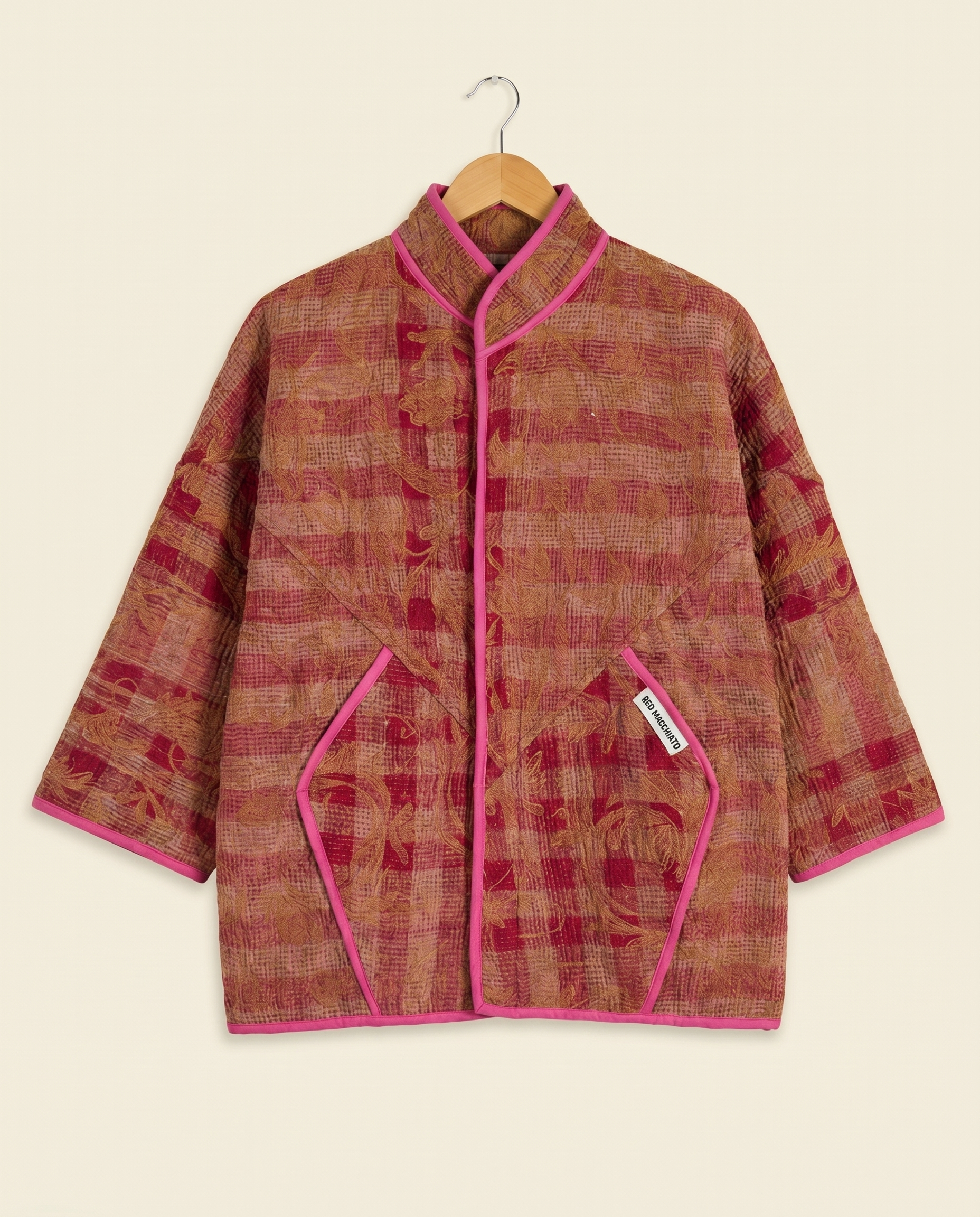 Veste Kantha Brodée Réversible — Pièce Unique N°13