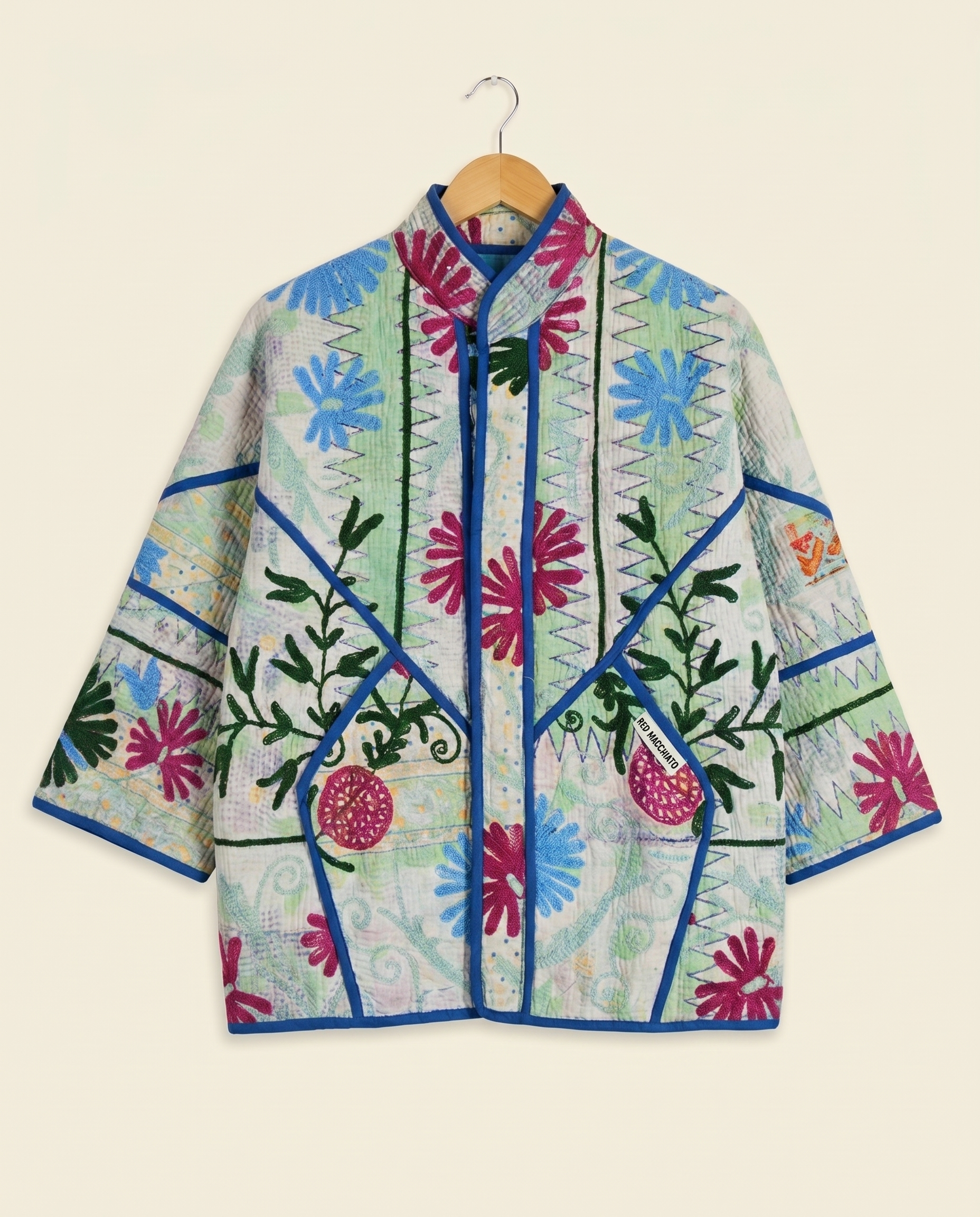Veste Kantha Brodée Réversible — Pièce Unique N°01