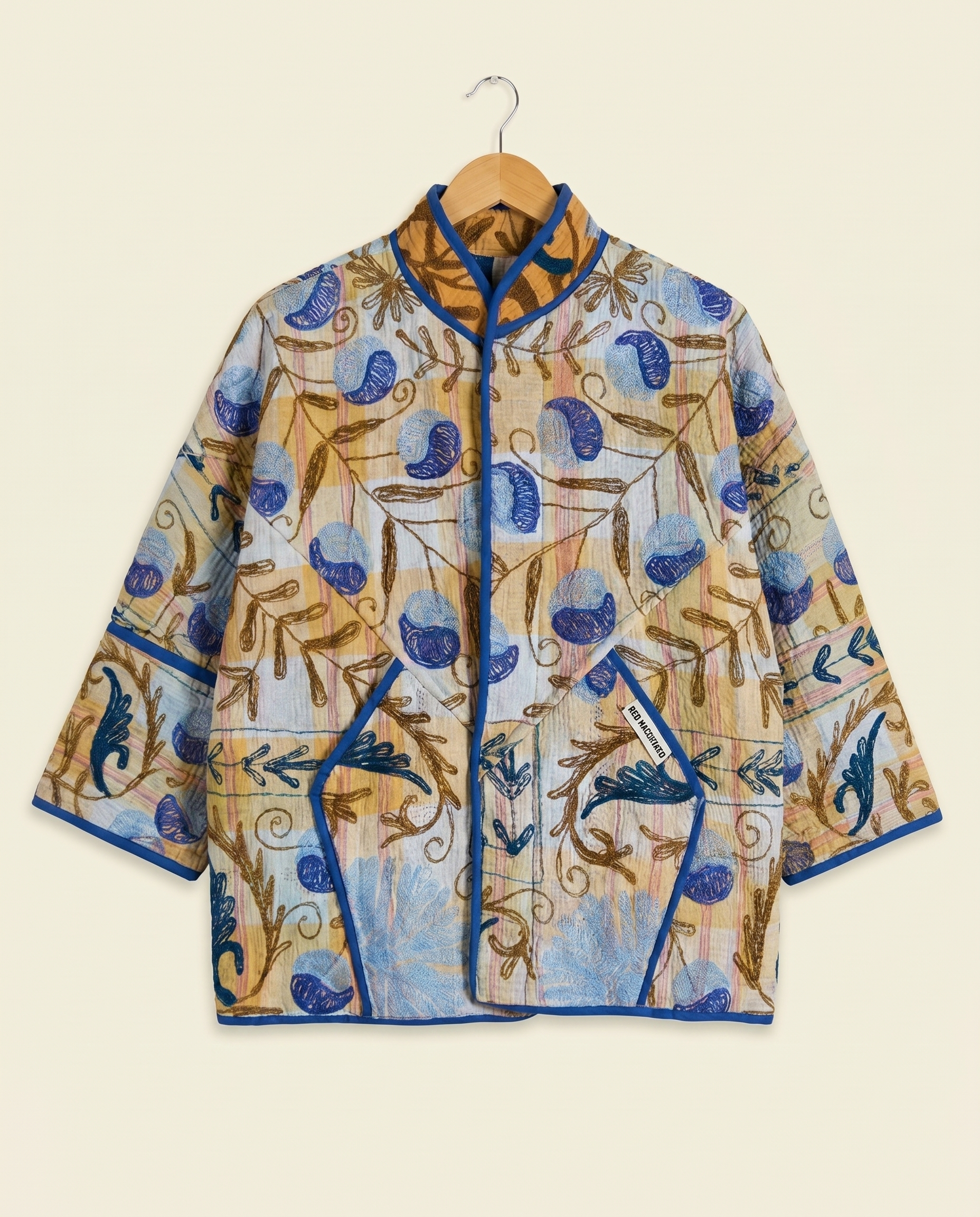 Veste Kantha Brodée Réversible — Pièce Unique N°06