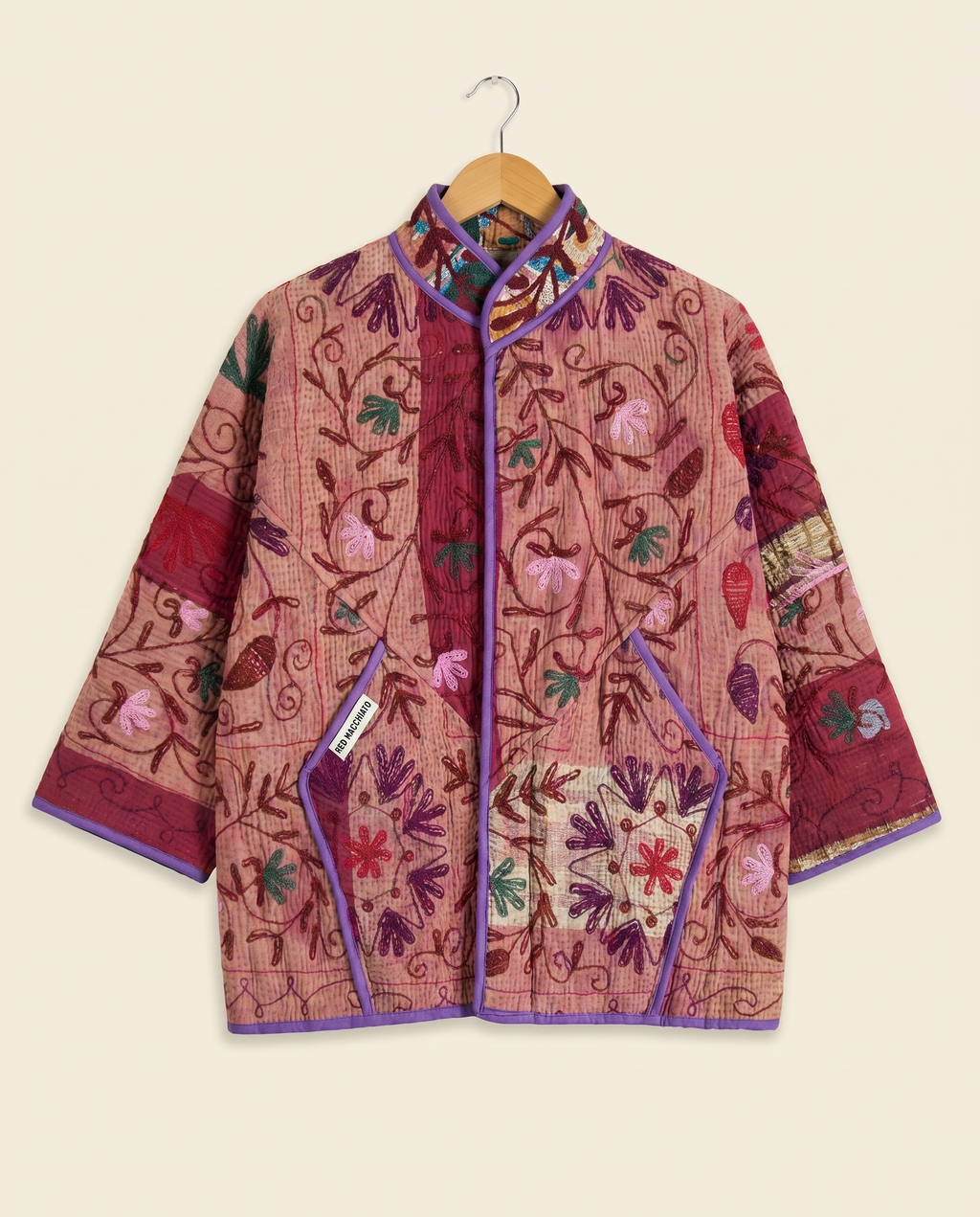 Veste Kantha Brodée Réversible — Pièce Unique N°08