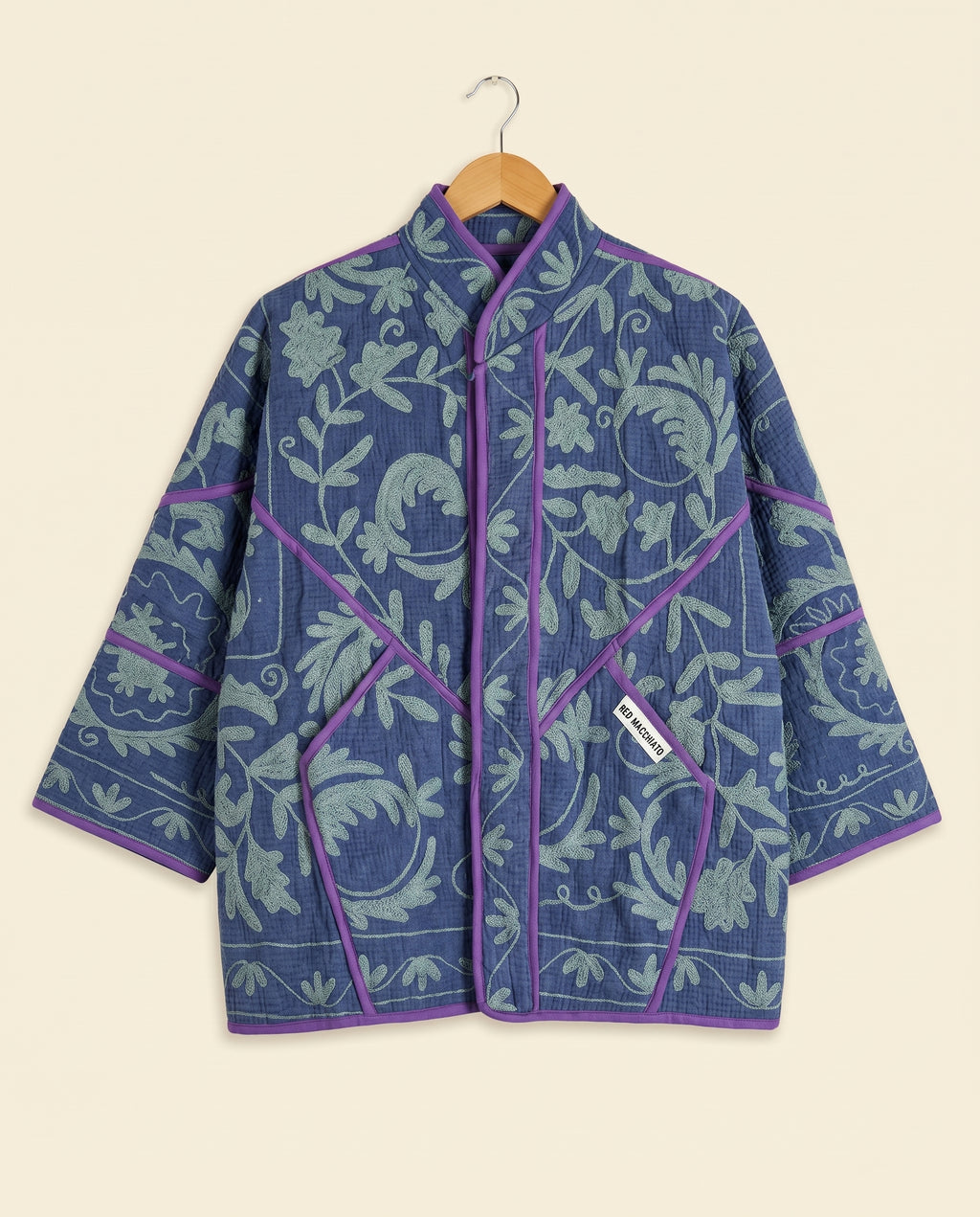 Veste Kantha Brodée Réversible — Pièce Unique N°07