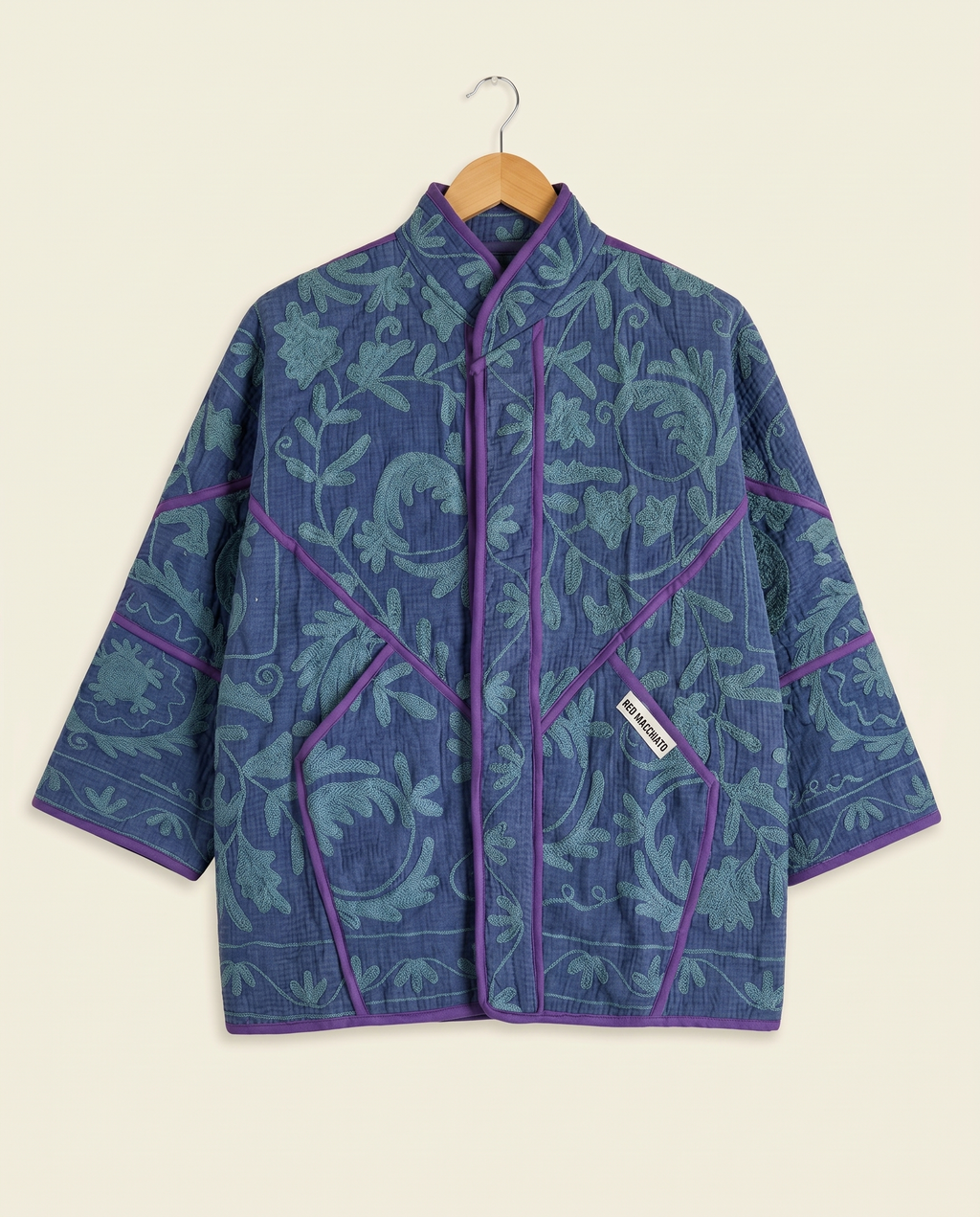 Veste Kantha Brodée Réversible — Pièce Unique N°07