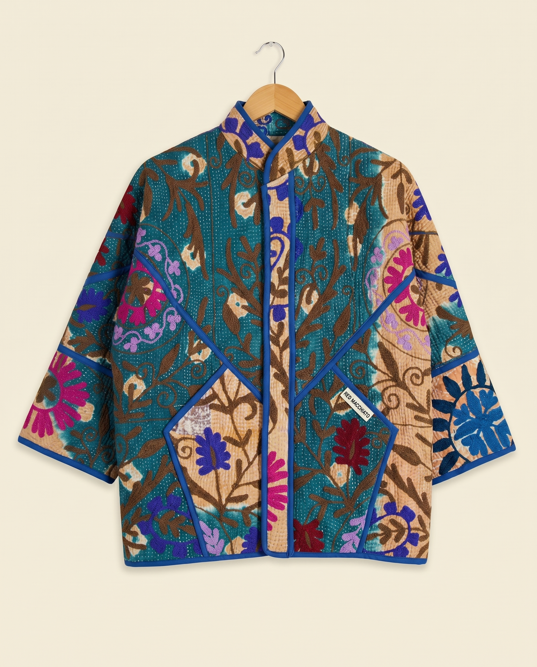 Veste Kantha Brodée Réversible — Pièce Unique N°12