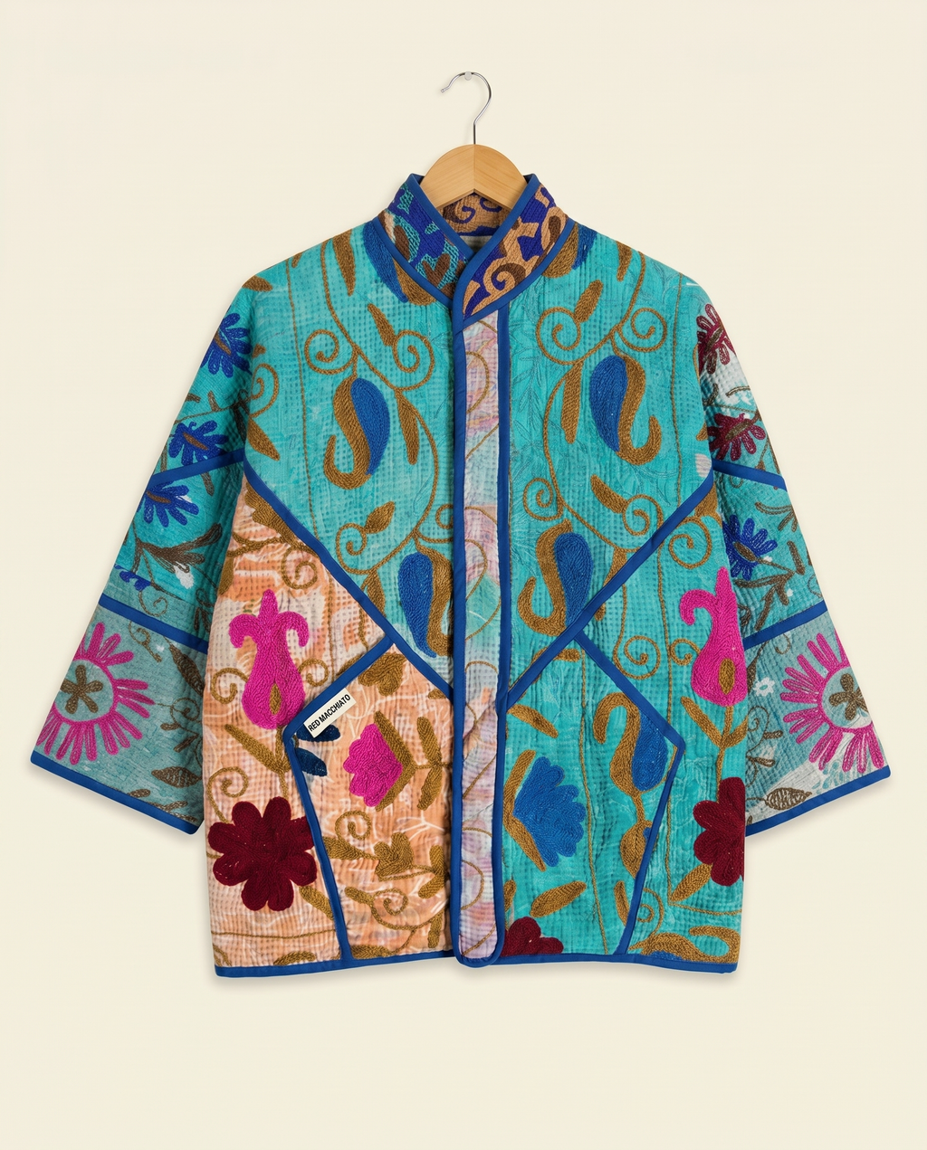 Veste Kantha Brodée Réversible — Pièce Unique N°12