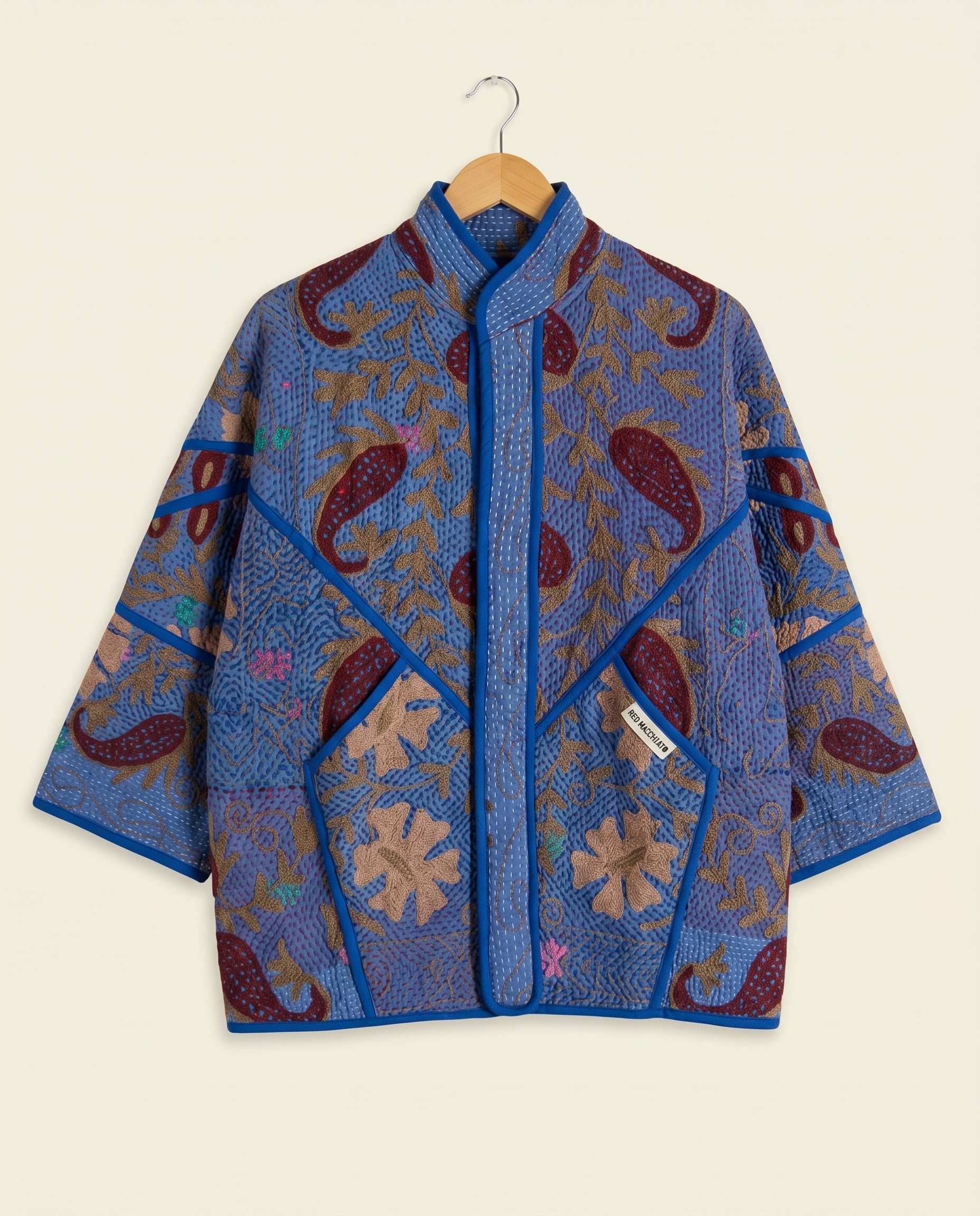 Veste Kantha Brodée Réversible — Pièce Unique N°09