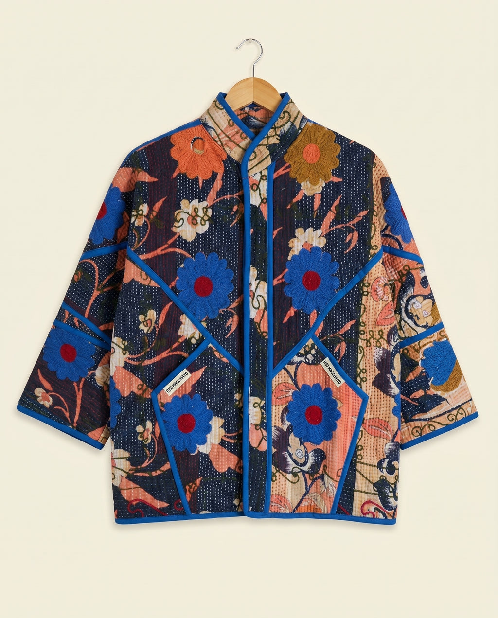 Veste Kantha Brodée Réversible — Pièce Unique N°14