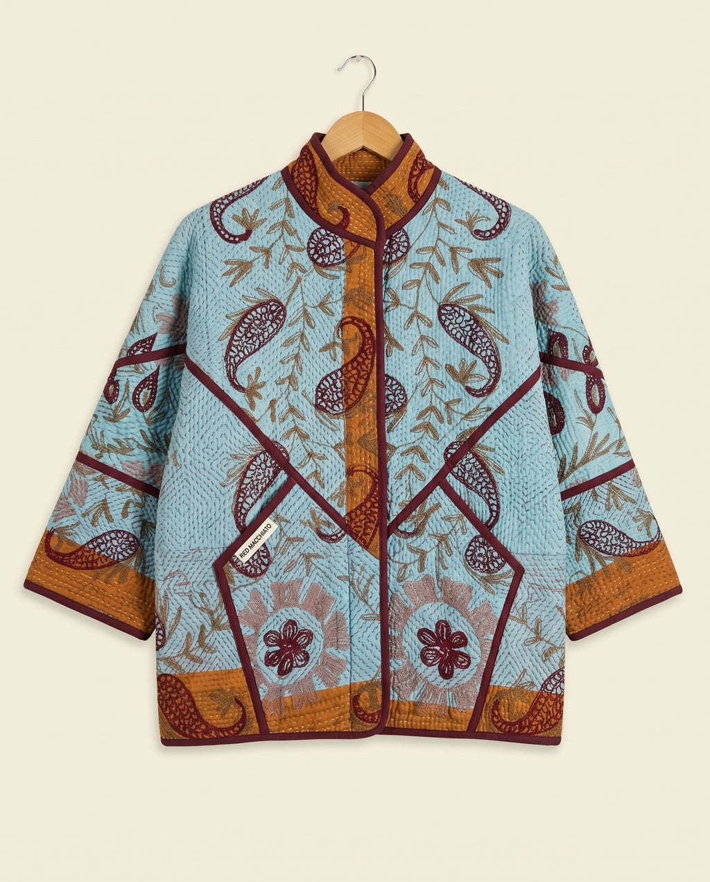 Veste Kantha Brodée Réversible — Pièce Unique N°09