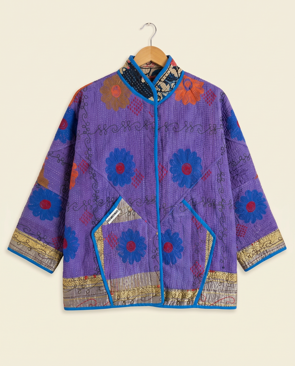 Veste Kantha Brodée Réversible — Pièce Unique N°14
