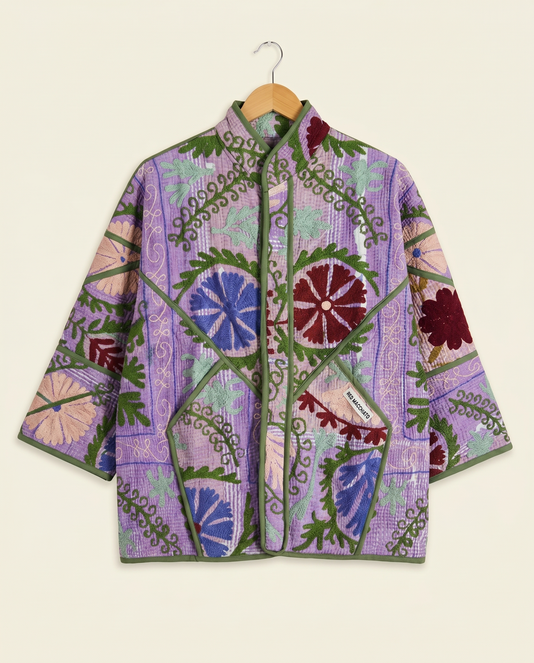Veste Kantha Brodée Réversible — Pièce Unique N°10