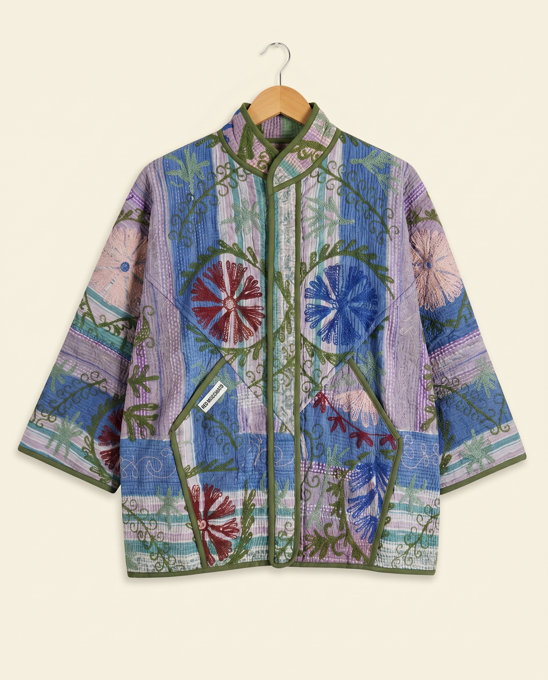 Veste Kantha Brodée Réversible — Pièce Unique N°10