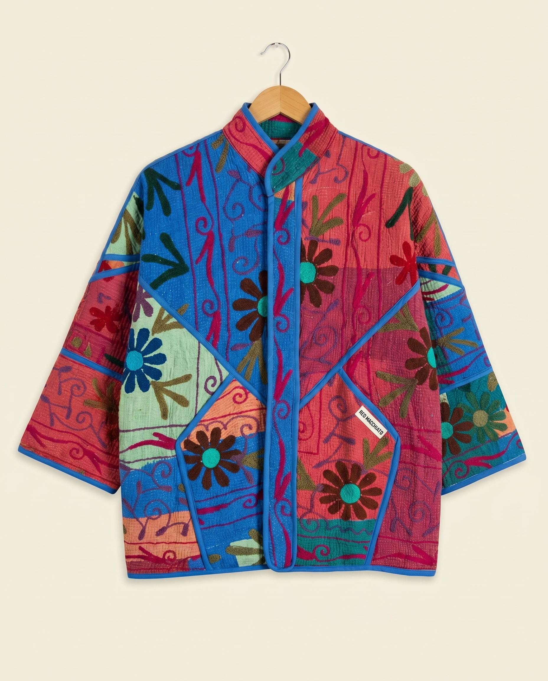 Veste Kantha Brodée Réversible — Pièce Unique N°30