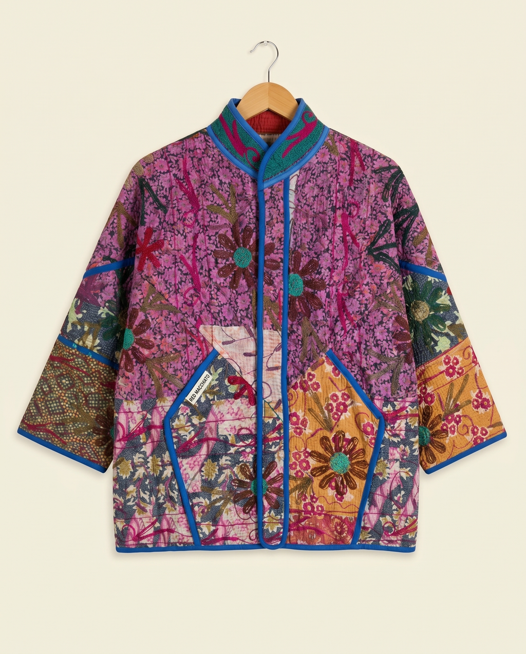 Veste Kantha Brodée Réversible — Pièce Unique N°30