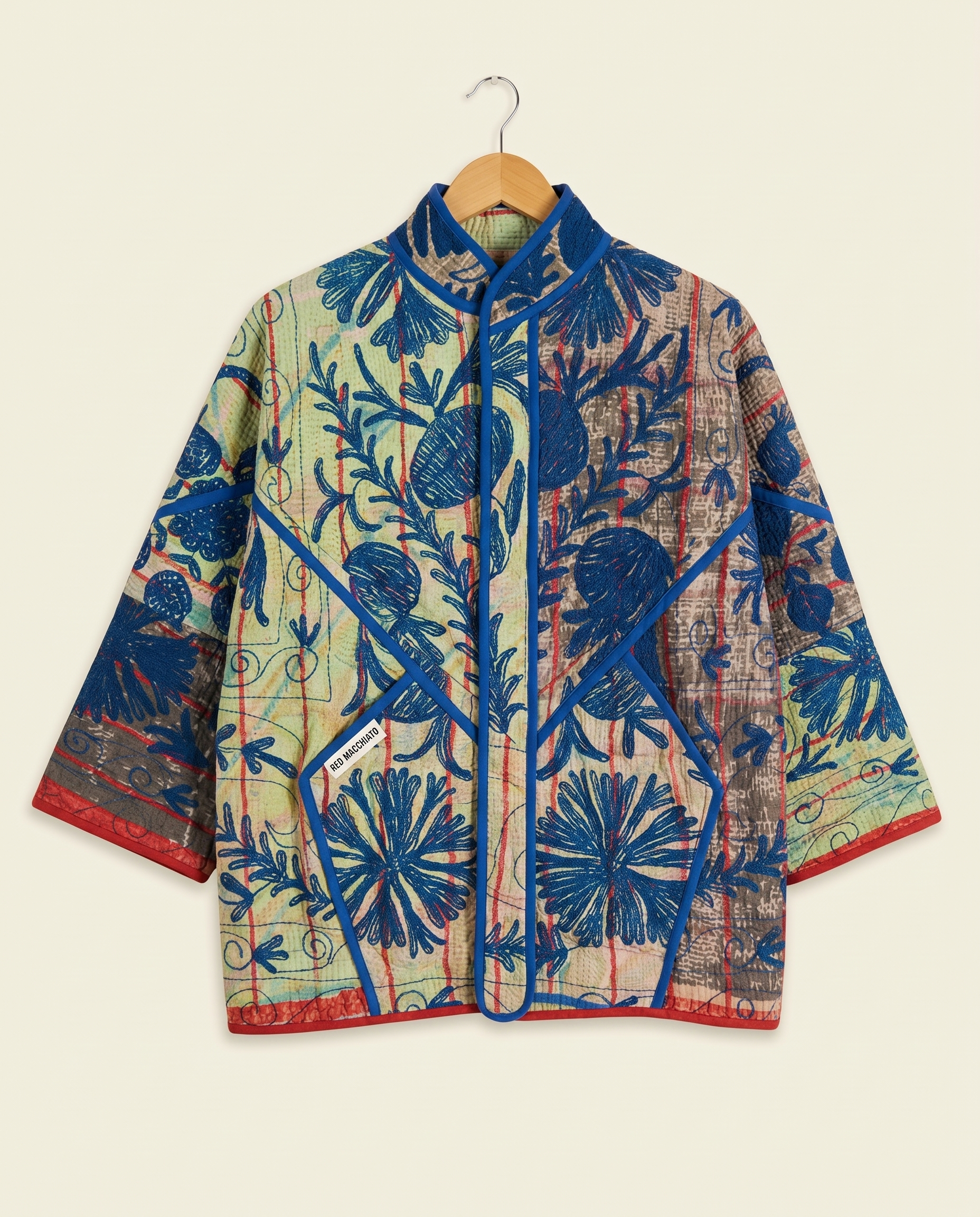 Veste Kantha Brodée Réversible — Pièce Unique N°18